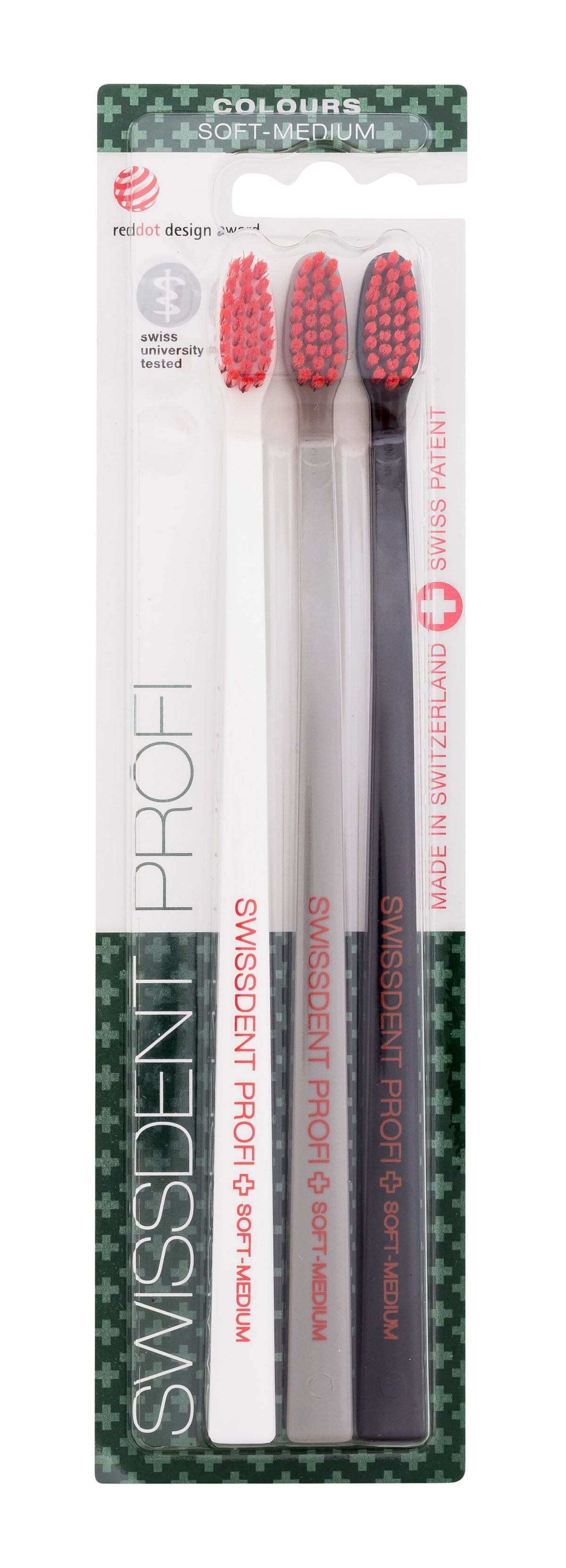 Swissdent Profi Colours Trio Toothbrush Soft-Medium 3 ks