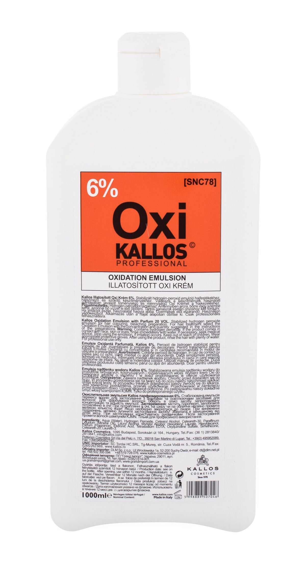 Kallos Cosmetics Oxi Oxidation Emulsion 6%