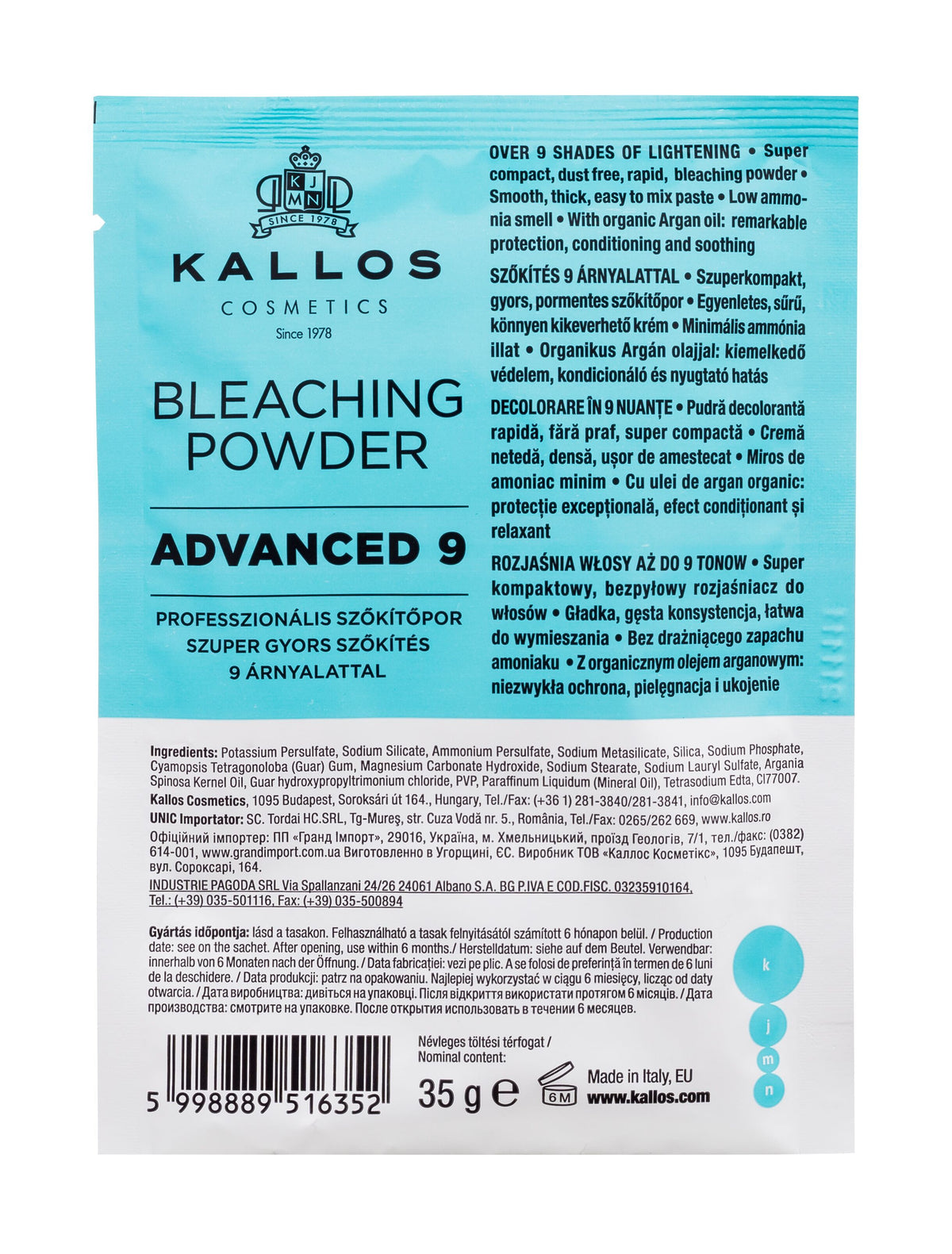 Kallos Cosmetics KJMN Advanced 9 Bleaching Powder
