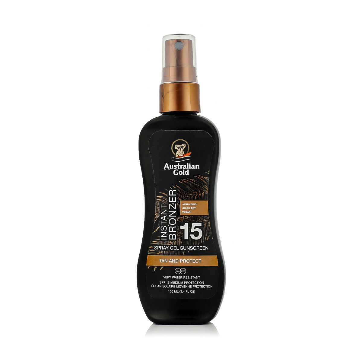 Australian Gold Instant Bronzer Spray Gel Sunscreen Sun Body Lotion SPF15