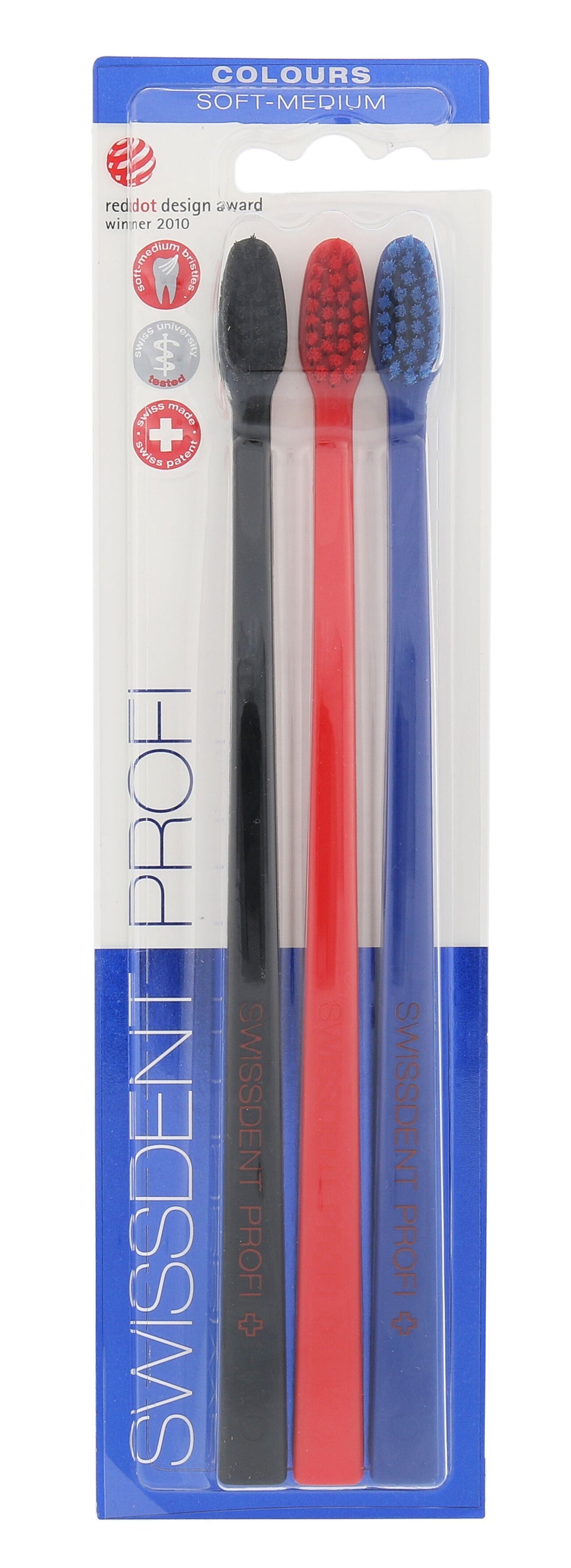 Swissdent Profi Colours Trio Toothbrush Soft-Medium 3 ks